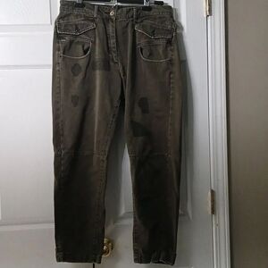 G-Star Raw Army Radar Mid Boyfriend distressed army green jeans Sz 29 EUC